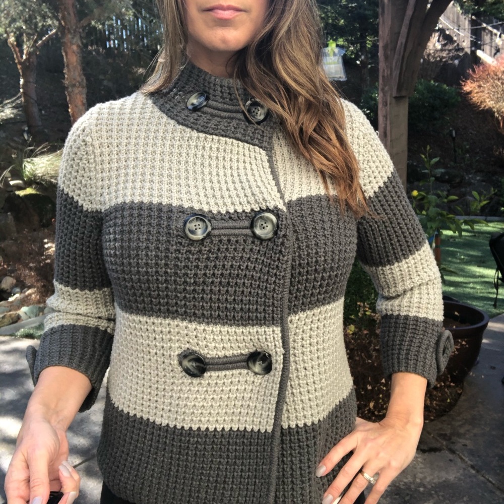 Banana Republic Gray Cardigan 3/4 sleeve